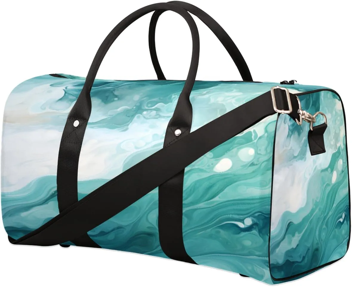 Duffel Bags Marbling Pattern Large Tote Bag Liquid Texture Overnight Travel Bags for Women Men Lightweight Duffel Bag Adjustable Strap Carry On Bag Waterproof Gym Travel Bag