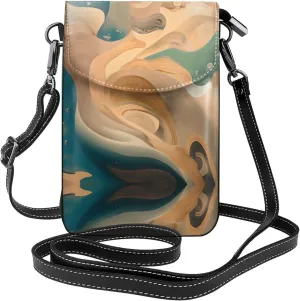 Dunhuang Mystery Prints Leather Crossbody Flap Phone Bag - Versatile Gift for Women Walking, Camping, Shopping, and Travel
