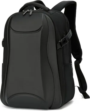 Durable Waterproof Travel Computer Backpack with RFID Pocket,Scratch Resistant Shell, Anti-Theft Lock and USB Charging Port, Black
