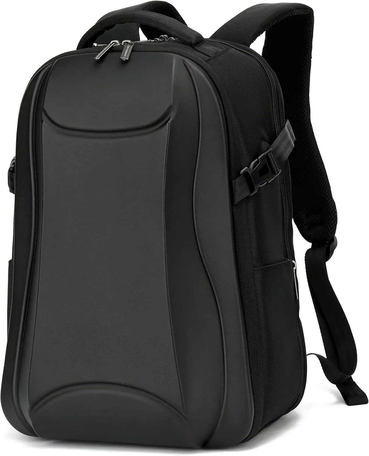 Durable Waterproof Travel Computer Backpack with RFID Pocket,Scratch Resistant Shell, Anti-Theft Lock and USB Charging Port, Black