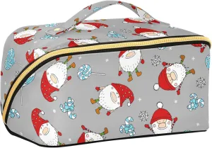 Dwarf and Sweet Candy Large Capacity Travel Cosmetic Bag Makeup Bag Open Flat Makeup Organizer with Handle and Divider Travel Toiletry Bags for Women Girls