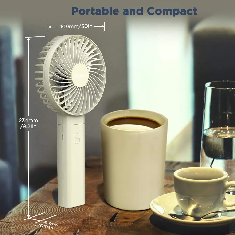 EasyAcc Handheld Fan, 5000 Battery Operated Portable Fan [ 4 Speed 20 Hours Powerful Hand Table Fan ] One Touch Power Off Foldable USB Desk Fan for Home Travel Outdoor