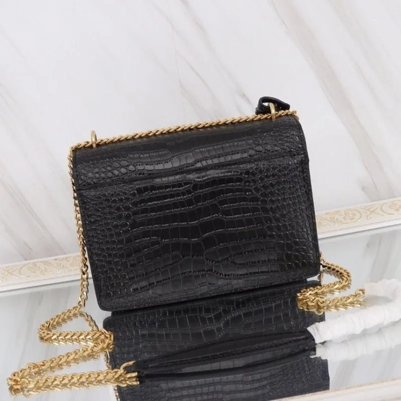 Eco-friendly - First-dibs sale ESMEE Shoulder Sunset Black Croc Bag
