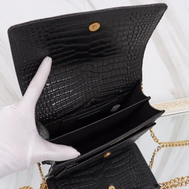 Eco-friendly - First-dibs sale ESMEE Shoulder Sunset Black Croc Bag