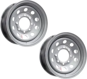 eCustomrim 2-Pack Heavy Duty Equipment Trailer Rims Wheels 16 in. 16X6 8H Silver Modular
