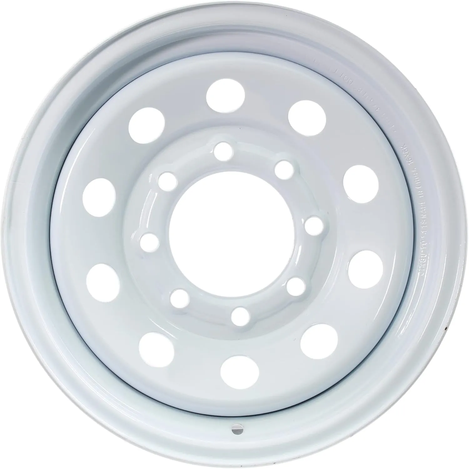 eCustomrim Equipment Trailer Rim Wheel 16 in. 16X6 8 Hole Bolt Lug White Modular