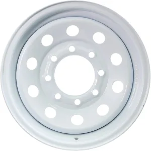 eCustomrim Equipment Trailer Rim Wheel 16 in. 16X6 8 Hole Bolt Lug White Modular