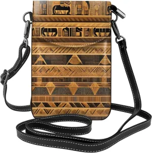 Egyptian Frescoes Women'S Crossbody Bag, Zipper Phone Wallet, Cute Purse, Shoulder Bag, Detachable Shoulder Strap