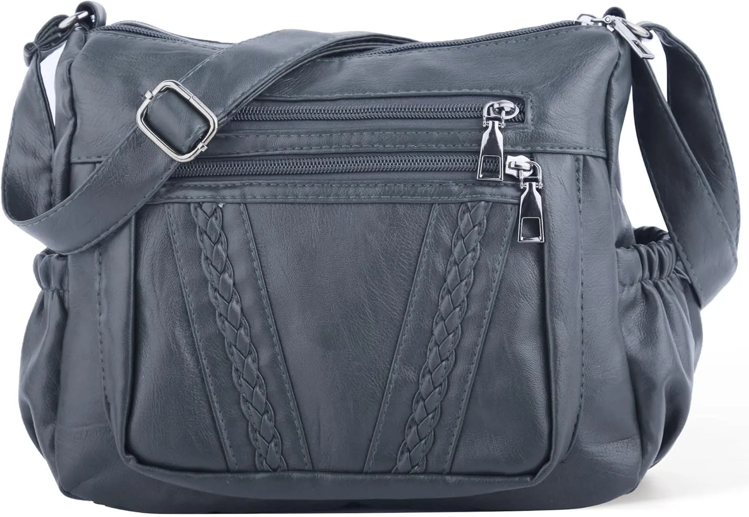 ELDA Crossbody Bags For Women Pocketbooks Soft PU Leather Purses and Handbags Multi Pocket Shoulder Bag
