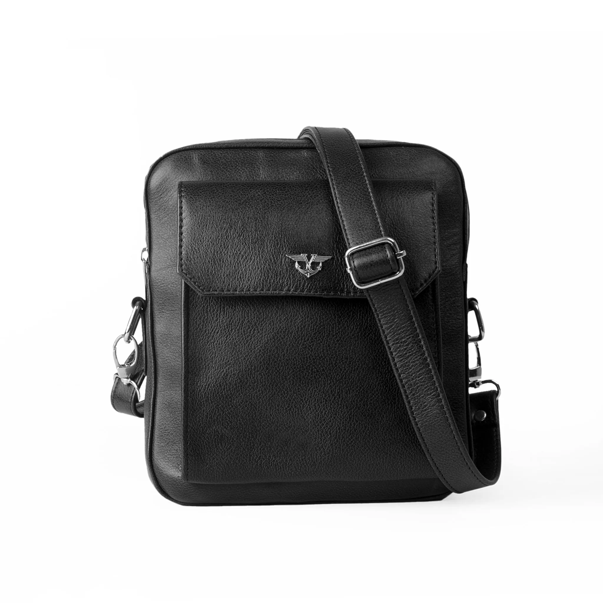Elite Black Messenger Bag & Black Saffiano Leather Billfold