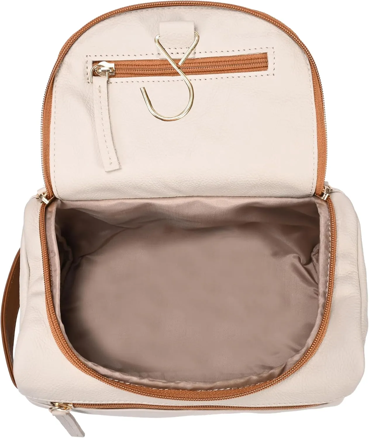 ELIZO Premium REAL Leather Toiletry Bag for Men Dopp Kitt Hanging Mens Toiletry Large TSA Toiletries Bag Shaving Grooming Bag Organizer Cream Tan
