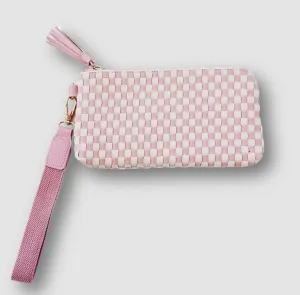 Emma woven clutch wristlet