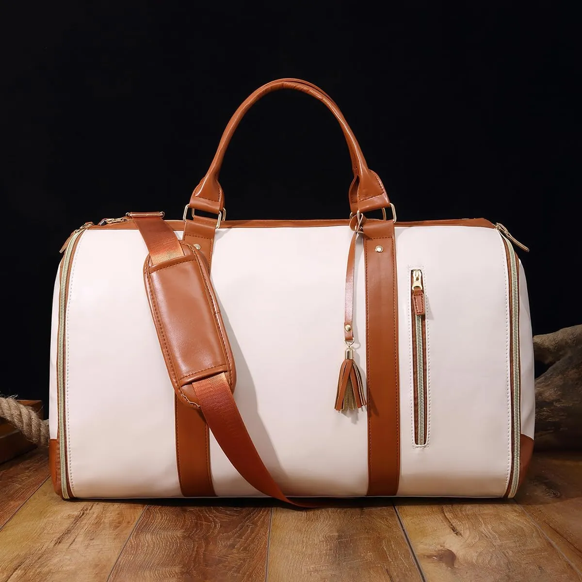 Emmafy Travel Bags for Women, 2025 New Luux Travel Bag Garment Bag, Garment Duffle Bags for Travel, Carry On Garment Bag(white)