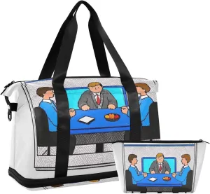 English Phrase Black Humor Travel Tote Gym Bag Travel Overnight Carry on Bag with Toiletry Bag for Gym Large Capacity
