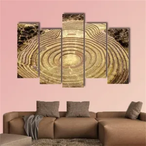 ERGO PLUS Modern Canvas Wall Art Paintings Pictures Artworks Accessories Moray Quechua Peru Printed Poster Watercolor Modular Framework Stretched Framed Ready to Hang
