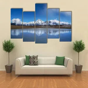 ERGO PLUS Modern Canvas Wall Art Paintings Pictures Artworks Accessories Plateau Lakes Snow Mountains Printed Poster Watercolor Modular Framework Stretched Framed Ready to Hang