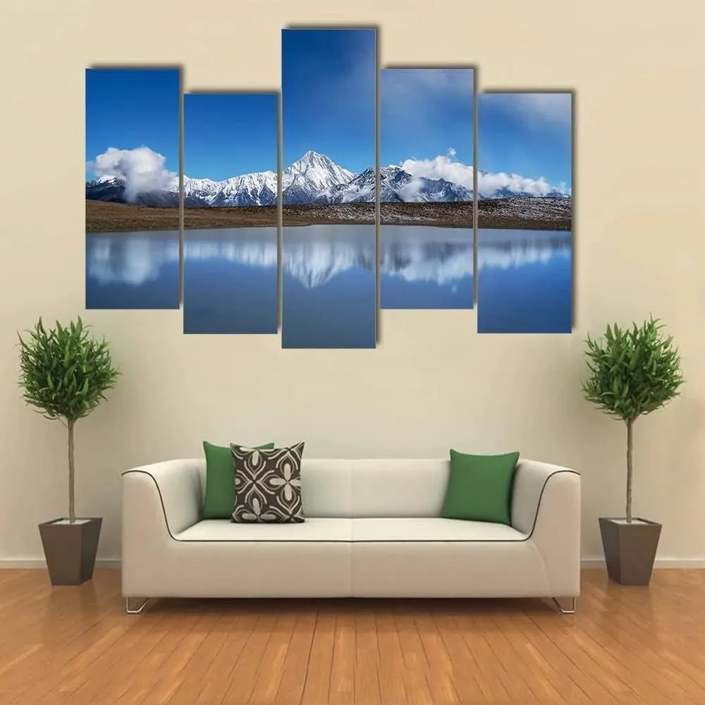 ERGO PLUS Modern Canvas Wall Art Paintings Pictures Artworks Accessories Plateau Lakes Snow Mountains Printed Poster Watercolor Modular Framework Stretched Framed Ready to Hang