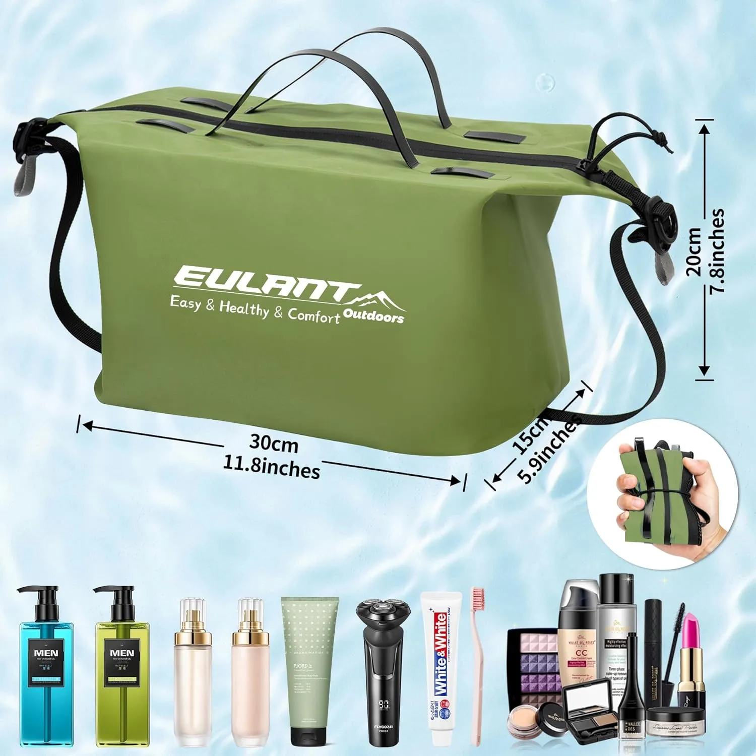 EULANT Men Women Travel Toiletry Bag,Water-resistant Organizer Large Capacity Cosmetic Bags Toiletry Organizer Bags with Shoulder Straps for Men Women Toiletry Accessories,Travel,business trips