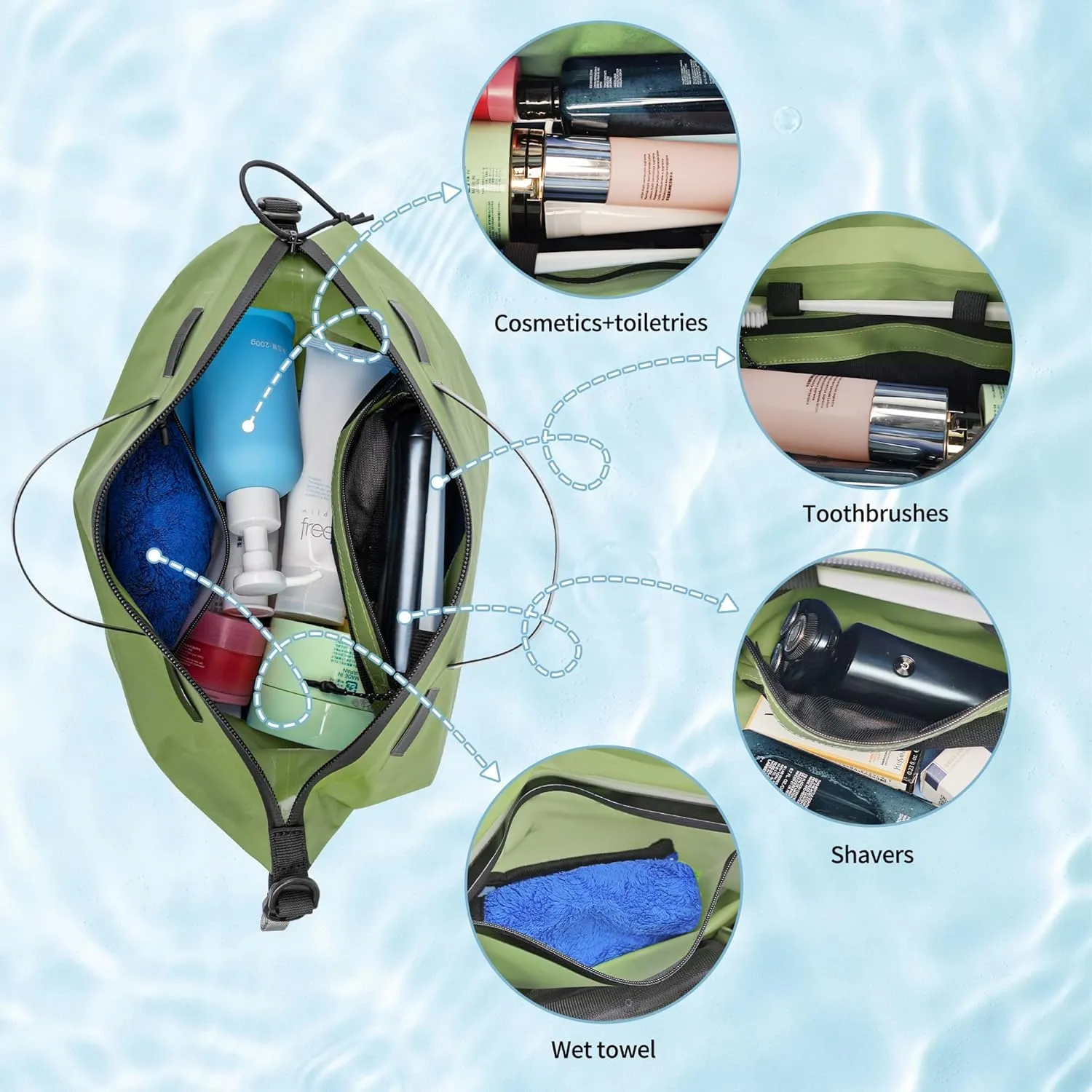 EULANT Men Women Travel Toiletry Bag,Water-resistant Organizer Large Capacity Cosmetic Bags Toiletry Organizer Bags with Shoulder Straps for Men Women Toiletry Accessories,Travel,business trips