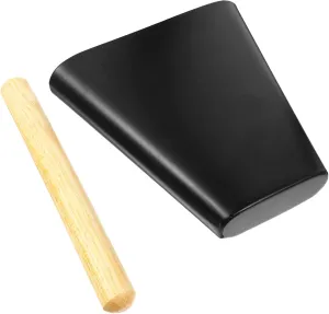 EXCEART 6 Inch Metal Cowbell With Wooden Mallet Percussion Cow Bells Noise Maker Musical Handheld Kit Drum Set Instrument Accessories Black