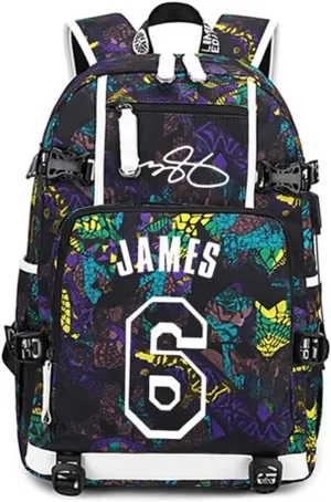 FANwenfeng Basketball Player 23 Luminous Backpack Travel Daypack Fans Bag (Style 4)