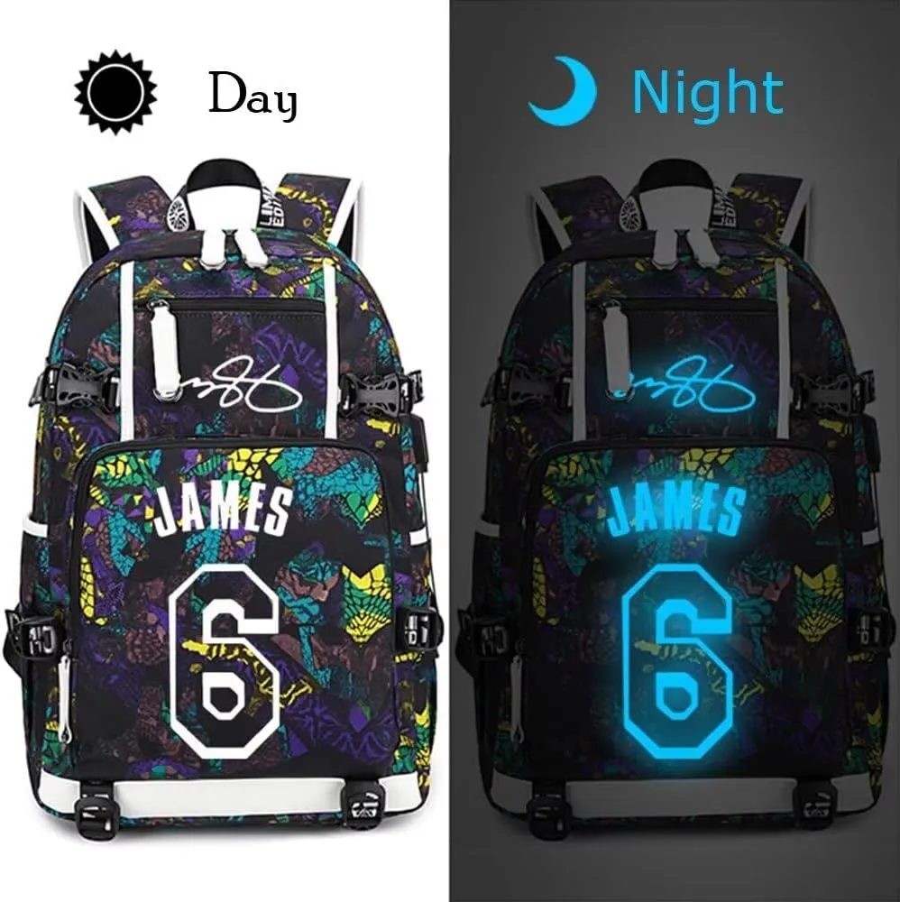 FANwenfeng Basketball Player 23 Luminous Backpack Travel Daypack Fans Bag (Style 4)