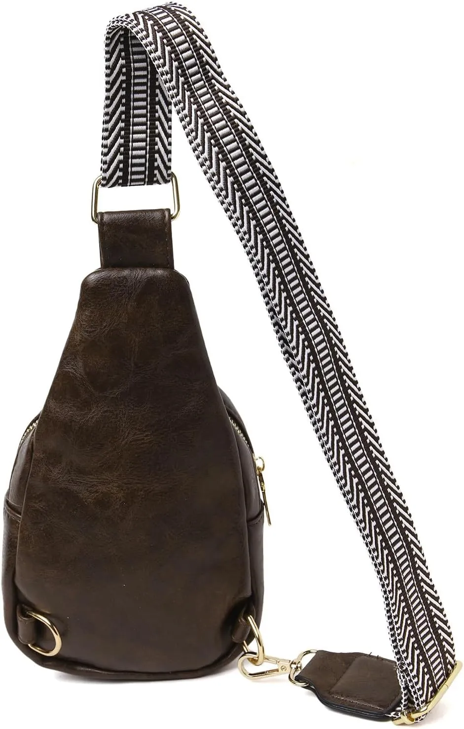 Fashion Chest Bag Soft Leather Texture Crossbody Bag Large Capacity Simple Retro Shoulder Bags Travel (Khaki, One Size)