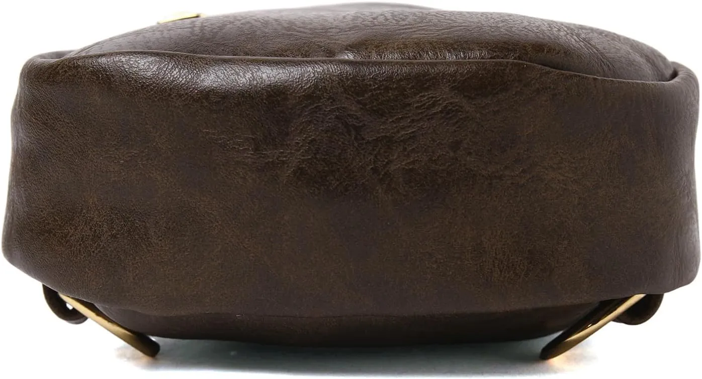 Fashion Chest Bag Soft Leather Texture Crossbody Bag Large Capacity Simple Retro Shoulder Bags Travel (Khaki, One Size)