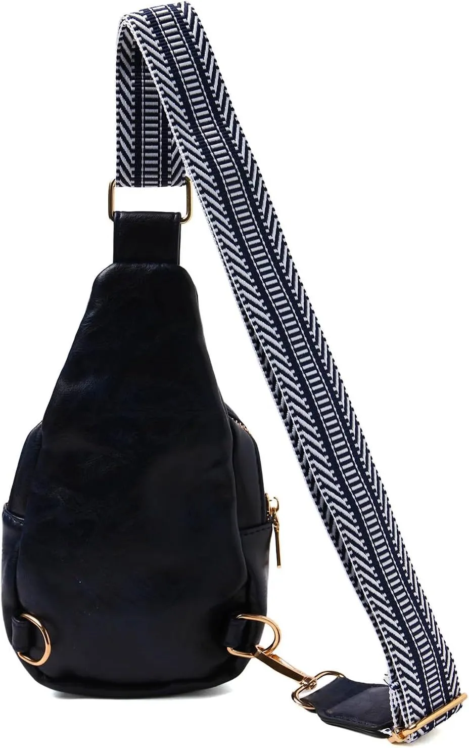 Fashion Chest Bags Soft Leather Texture Crossbody Bags Large Capacity Simple Retro Shoulder Bag (Dark Blue, One Size)