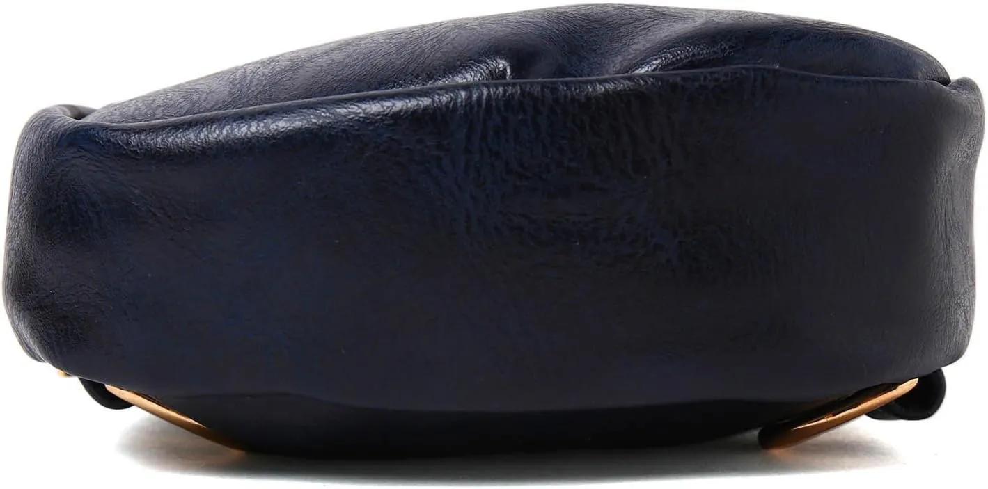 Fashion Chest Bags Soft Leather Texture Crossbody Bags Large Capacity Simple Retro Shoulder Bag (Dark Blue, One Size)