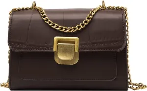 Fashion Flap Crossbody Bags for Women - Retro Small Square Chain Purse & Handbag (Yellow)