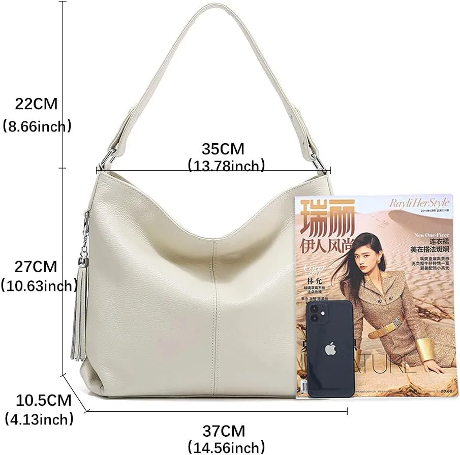 Fashion Soft Real Genuine Leather Tassel Women's Handbag Ladies Shoulder Tote Messenger Hobo Bag Satchel