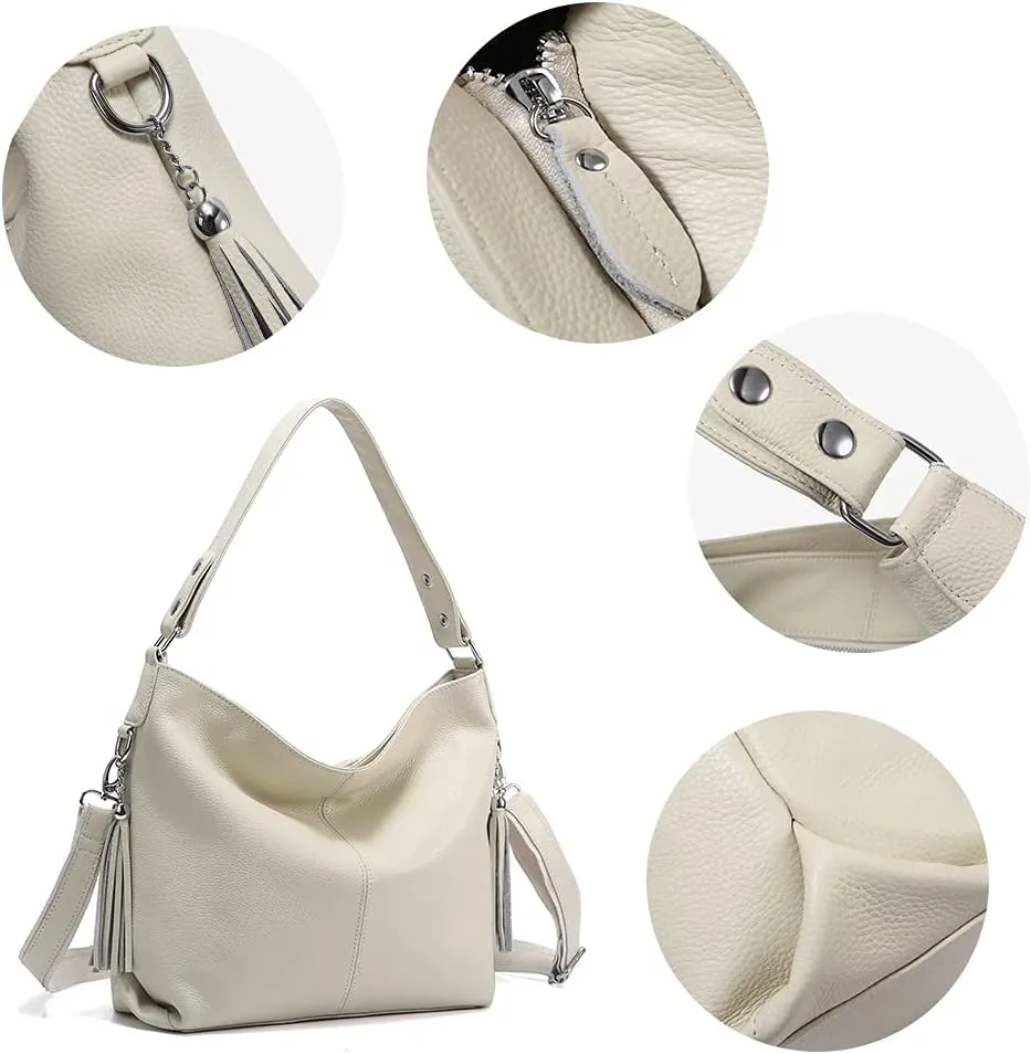 Fashion Soft Real Genuine Leather Tassel Women's Handbag Ladies Shoulder Tote Messenger Hobo Bag Satchel