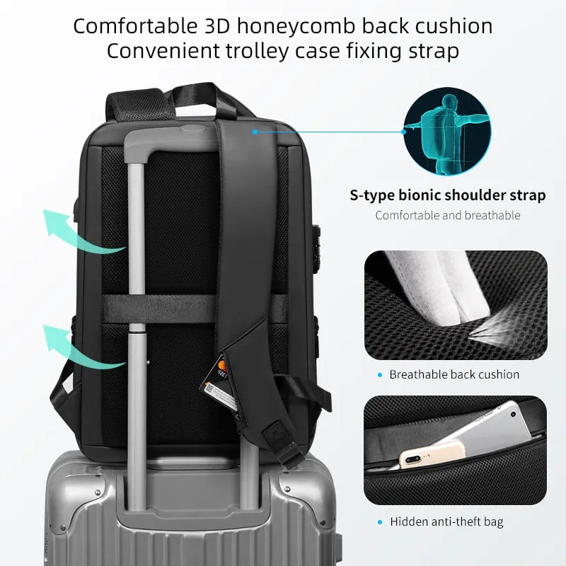 FENRUIEN BRAND LAPTOP BACKPACK ANTI-THEFT WATERPROOF SCHOOL BACKPACKS USB CHARGING MEN BUSINESS TRAVEL BAG BACKPACK NEW DESIGN
