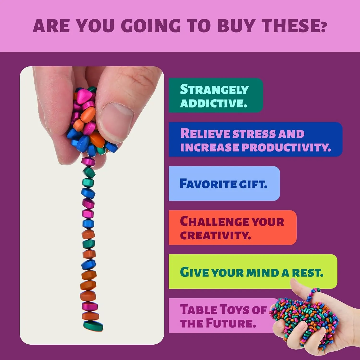 Ferrite Putty,Fidget Toys Adults|Sensory Stones,300 Multicolour Smooth Ferrite Rock,Executive Desk Toy|Stress Relief Sensory Toy|Fidgets Toys|Adults Gifts, Holiday Stocking Stuffer