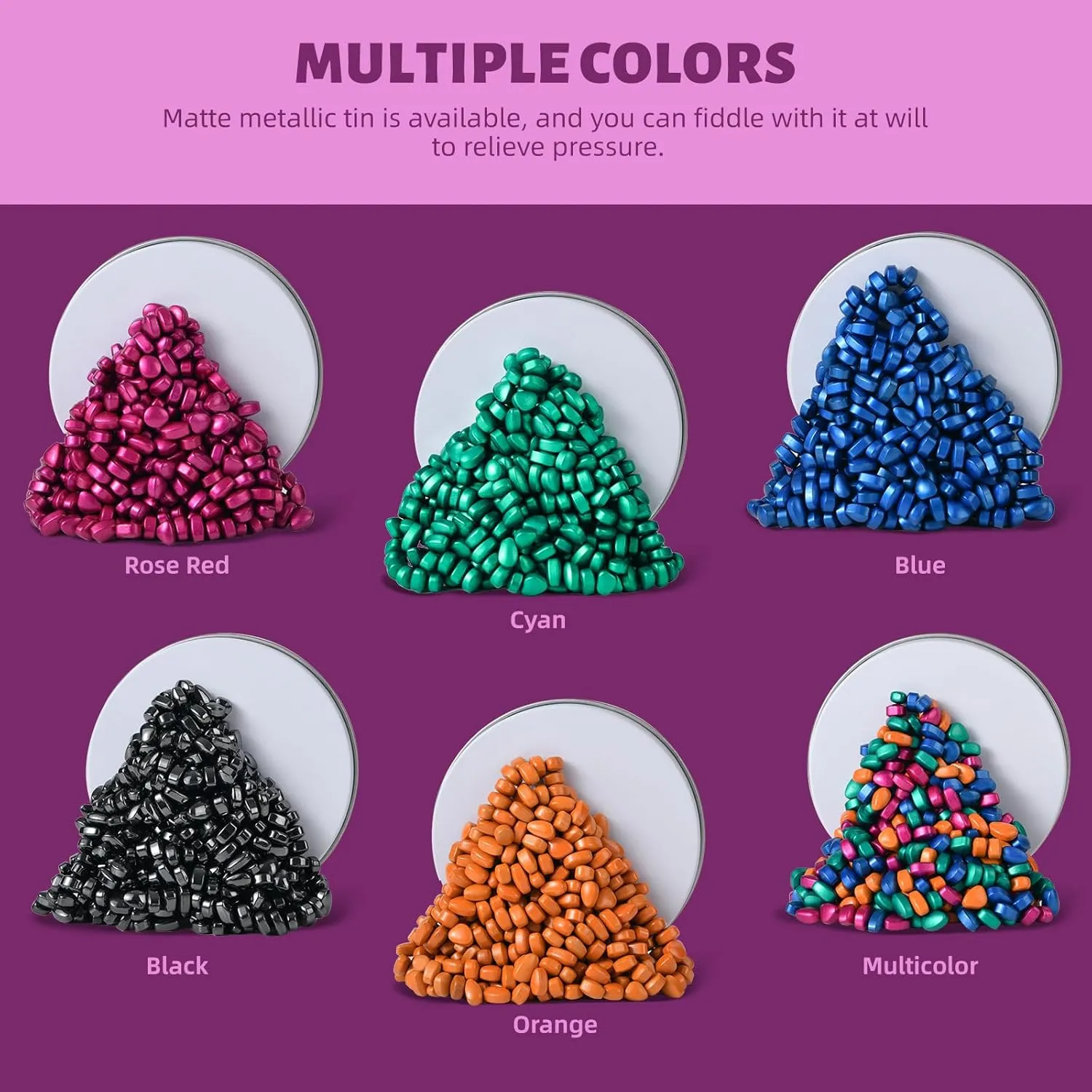 Ferrite Putty,Fidget Toys Adults|Sensory Stones,300 Multicolour Smooth Ferrite Rock,Executive Desk Toy|Stress Relief Sensory Toy|Fidgets Toys|Adults Gifts, Holiday Stocking Stuffer