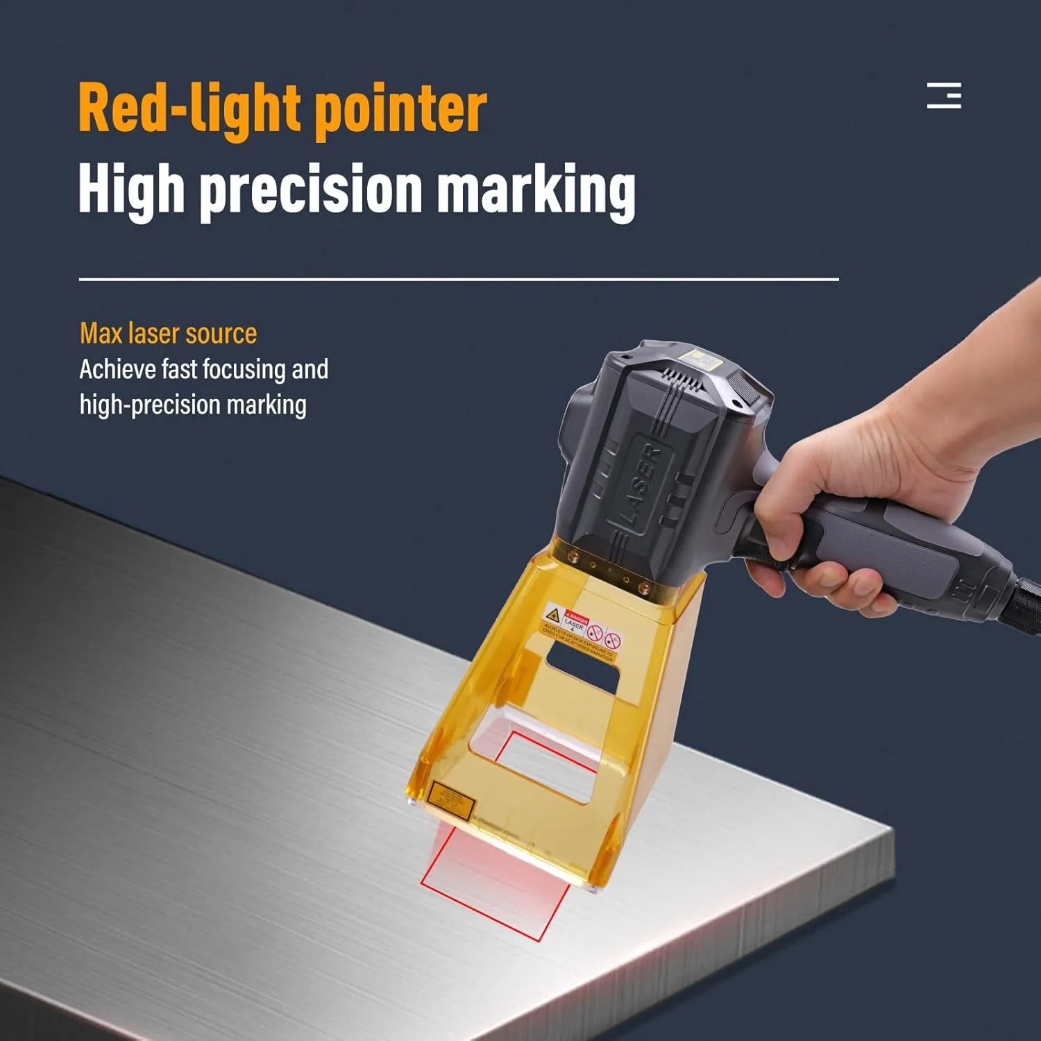 Fiber Laser Engraver 20W(0.874mW) MAX Handheld Laser Engraving Machine with 100 x 100mm Lens for Metal & Non-Metal Materials