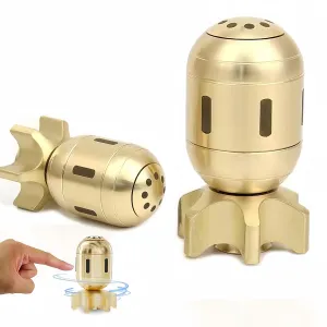 Fidget Spinner-Desk Toys, Metal Fidget Spinners, Fidget Toys Adults, Cool Gadgets for Kids, ADHD Stress Relief EDC Finger Spinning Toy, Brass Atomic Bomb Sculpture Office Home Decor