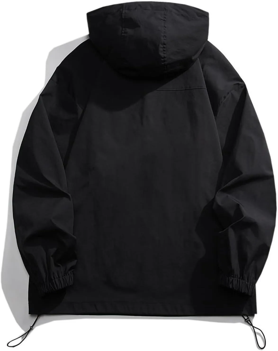 Finelylove Mens Pullover Rain Jacket with Hood Lightweight Waterproof Windbreaker Active Performance Soft Shell Jacket