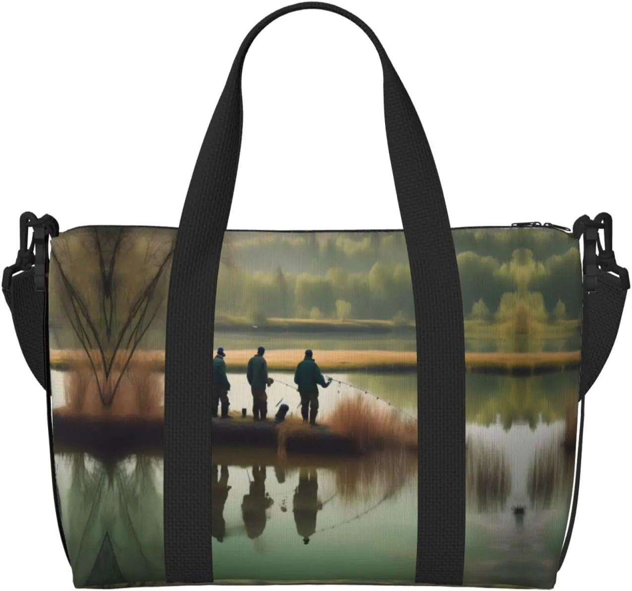 Fishing Lake Fishermen Printingtravel Gym Bag For Tote Bag Carry On Luggage Sport Duffle