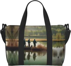 Fishing Lake Fishermen Printingtravel Gym Bag For Tote Bag Carry On Luggage Sport Duffle