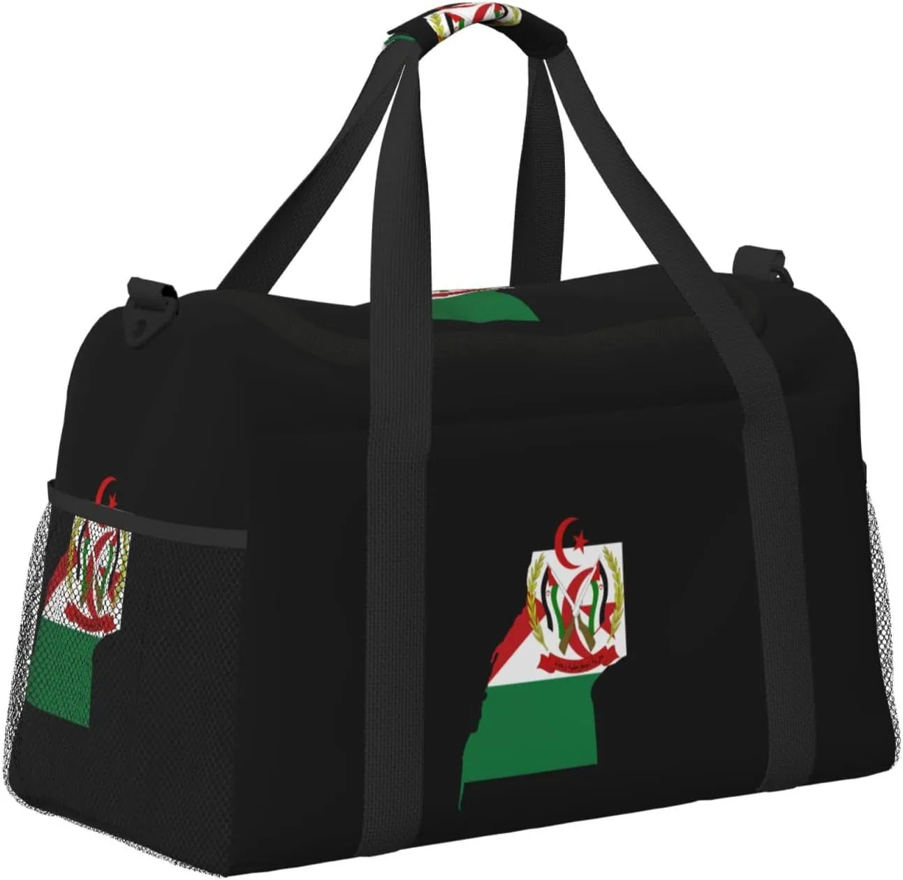 Flag Map Of Saharan Travel Duffel Bag Large Foldable Waterproof Overnight Bag For Beach Swim Bags Pool Sports Gym