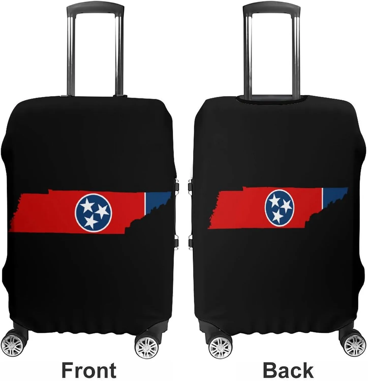 Flag Map of Tennessee Funny Luggage Case Cover Travel Suitcase Covers for Business Holiday Fit 19-32 Inch Luggage S