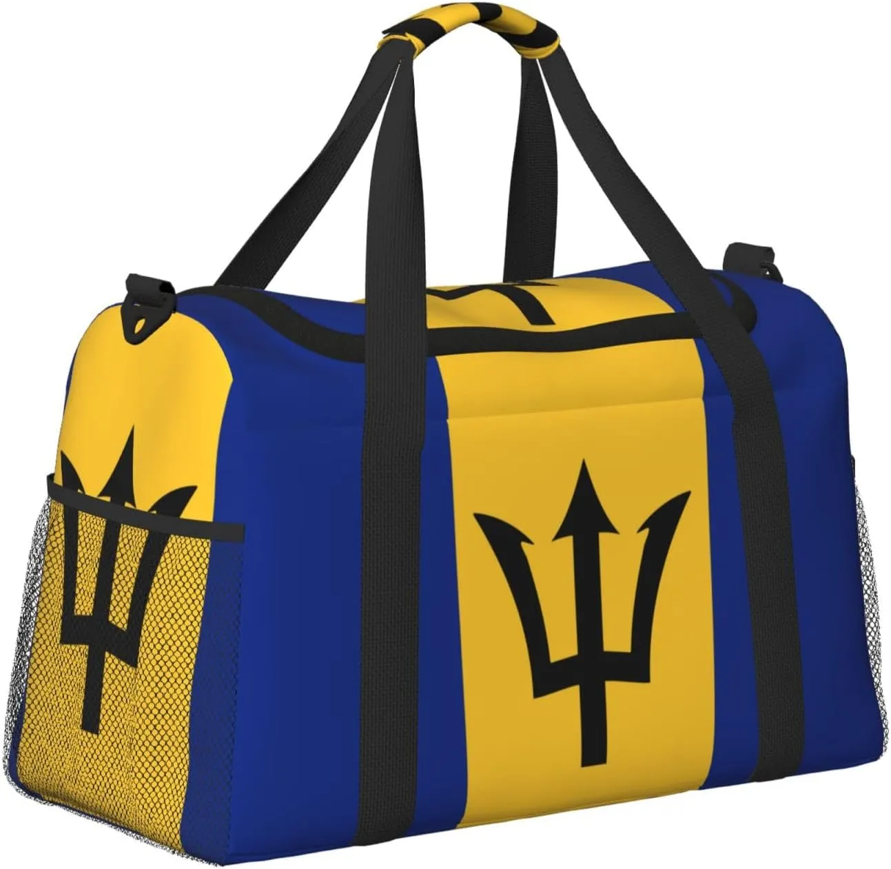 Flag Of Barbados Travel Duffel Bag Large Foldable Waterproof Overnight Bag For Beach Swim Bags Pool Sports Gym