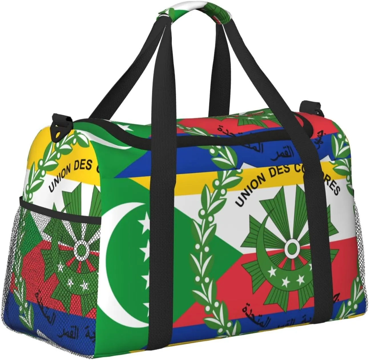 Flag Of Comoros Travel Duffel Bag Large Foldable Waterproof Overnight Bag For Beach Swim Bags Pool Sports Gym