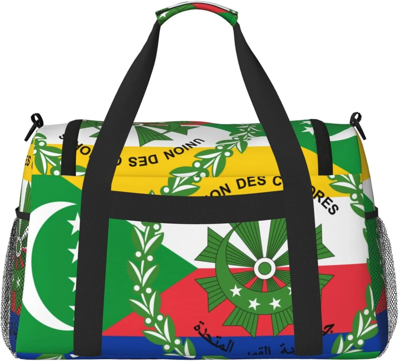 Flag Of Comoros Travel Duffel Bag Large Foldable Waterproof Overnight Bag For Beach Swim Bags Pool Sports Gym