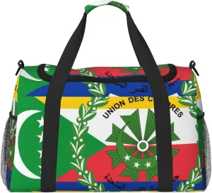 Flag Of Comoros Travel Duffel Bag Large Foldable Waterproof Overnight Bag For Beach Swim Bags Pool Sports Gym