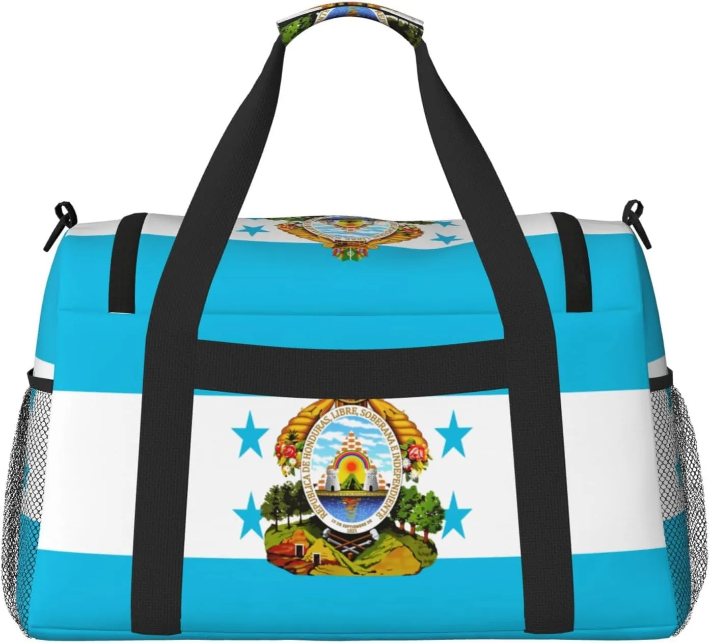 Flag Of Honduras Travel Duffel Bag Large Foldable Waterproof Overnight Bag For Beach Swim Bags Pool Sports Gym