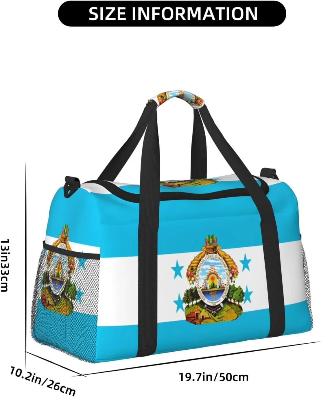 Flag Of Honduras Travel Duffel Bag Large Foldable Waterproof Overnight Bag For Beach Swim Bags Pool Sports Gym