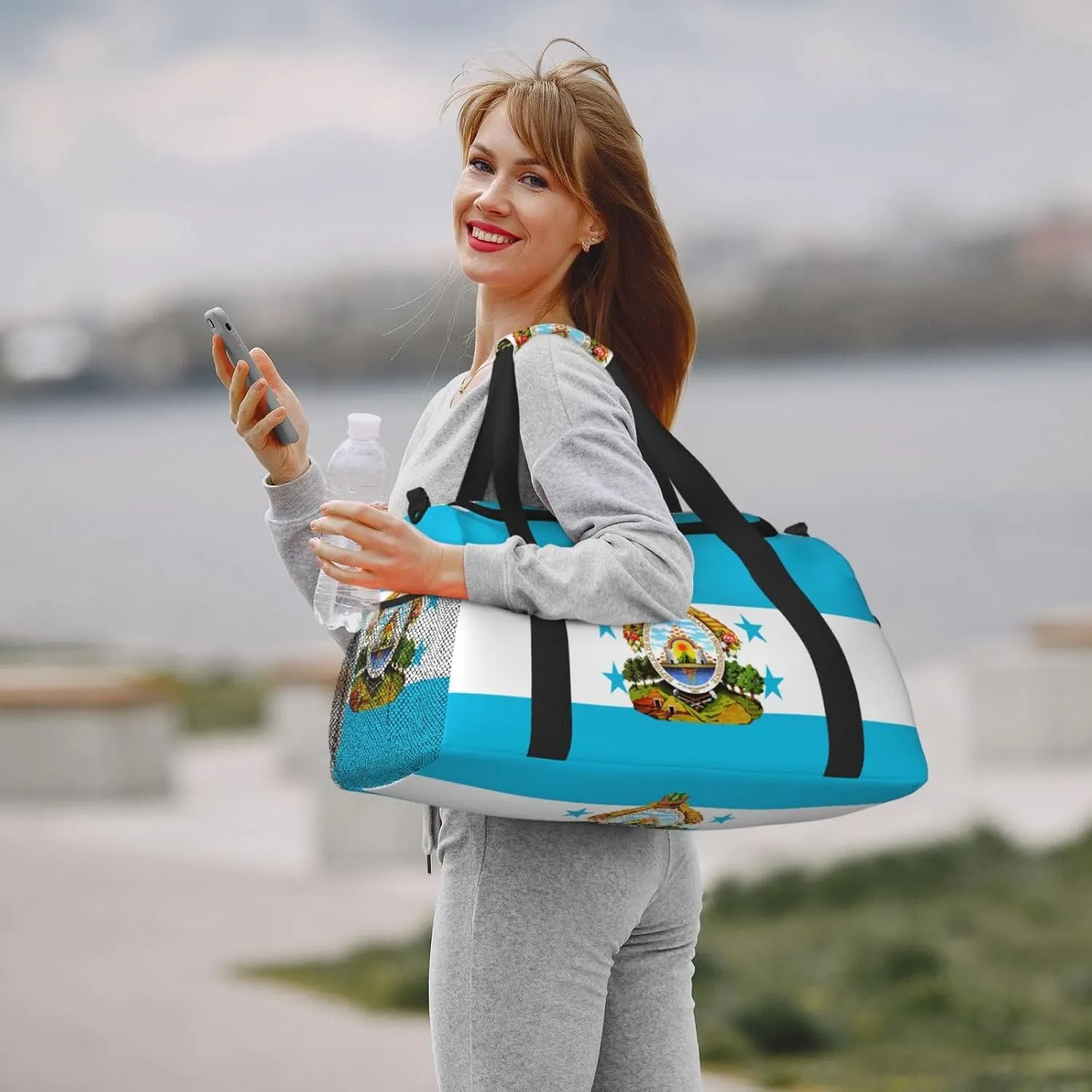 Flag Of Honduras Travel Duffel Bag Large Foldable Waterproof Overnight Bag For Beach Swim Bags Pool Sports Gym